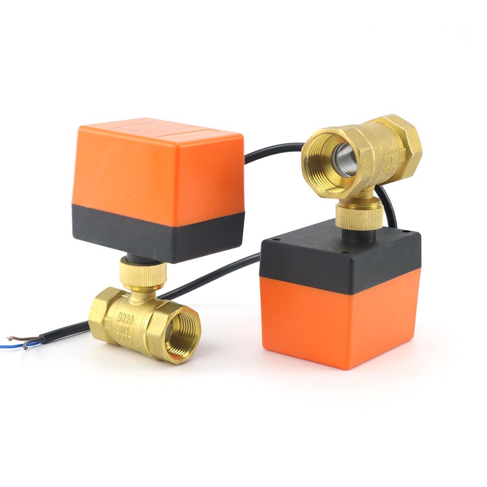 1/2" 3/4" 1" Латунный 2-ходовой моторизованный шаровой кран DN15/DN20/DN25 Трехпроводной двухпозиционный Электрический соленоидный клапан 220 В переменного тока 12 В постоянного тока