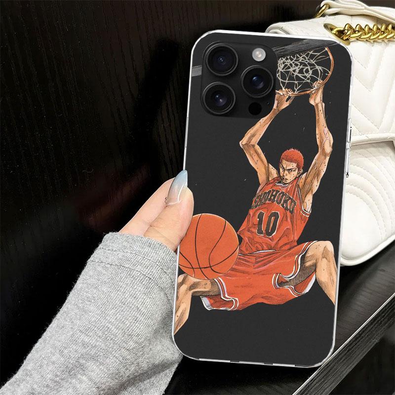 Anime S-SLAM DUNK Case for iPhone 13 12 Mini 11 Pro Max Soft Phone Cover X XS XR 7 SE 8 Plus 6 6S 5 5S Silicone Black Capa
