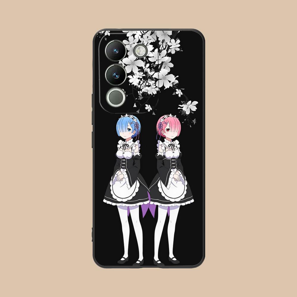 ReZero Рем Рам Матовый ТПУ Чехол для Мобильного Телефона для VIVO Y77 76 75 74 73 72 58 56 55 51 50 38 36 Y19 Y18 Y03 Y01 5G Цветная Крышка