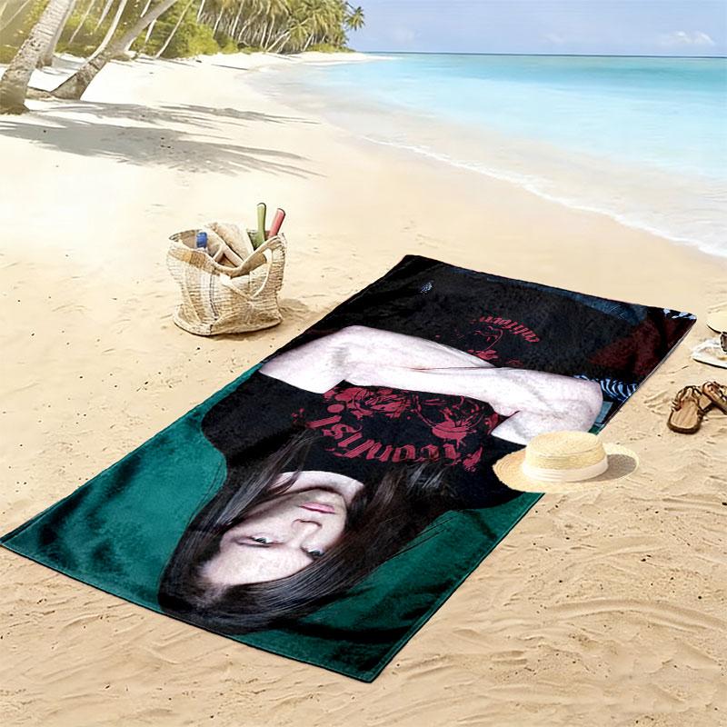 Georg Listing Print Beach Towel, Large Soft Quick Dry Towel for Beach Camping Swimming