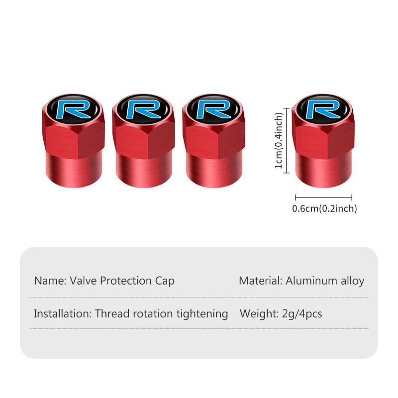 For Volvo 4Pcs Car Wheel Tire Valve Cap Protection Cover Auto Accessories XC90 XC60 C30 S60 C70 XC40 V40 XC70 V70 V60 S80 S90