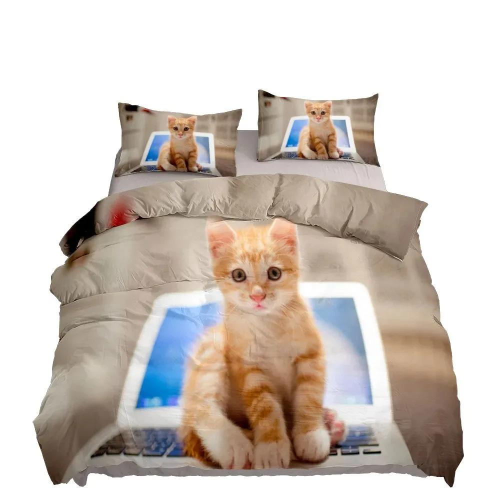 Домашний Кот DIY Печать Мягкий Пододеяльник Комплект Пододеяльников King Quen Double Ful Twin Single Размеры Мягкий Пододеяльник Наволочка Комплект Постельного Белья