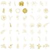 50PCS Golden Elegant Floral Creative Stickers DIY Handmade Materials Phone Cases Laptop Luggage Stickers