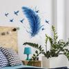 Простые синие перья птиц Спальня Гостиная Дом Фон Украшение Благоустройство Наклейки на стену