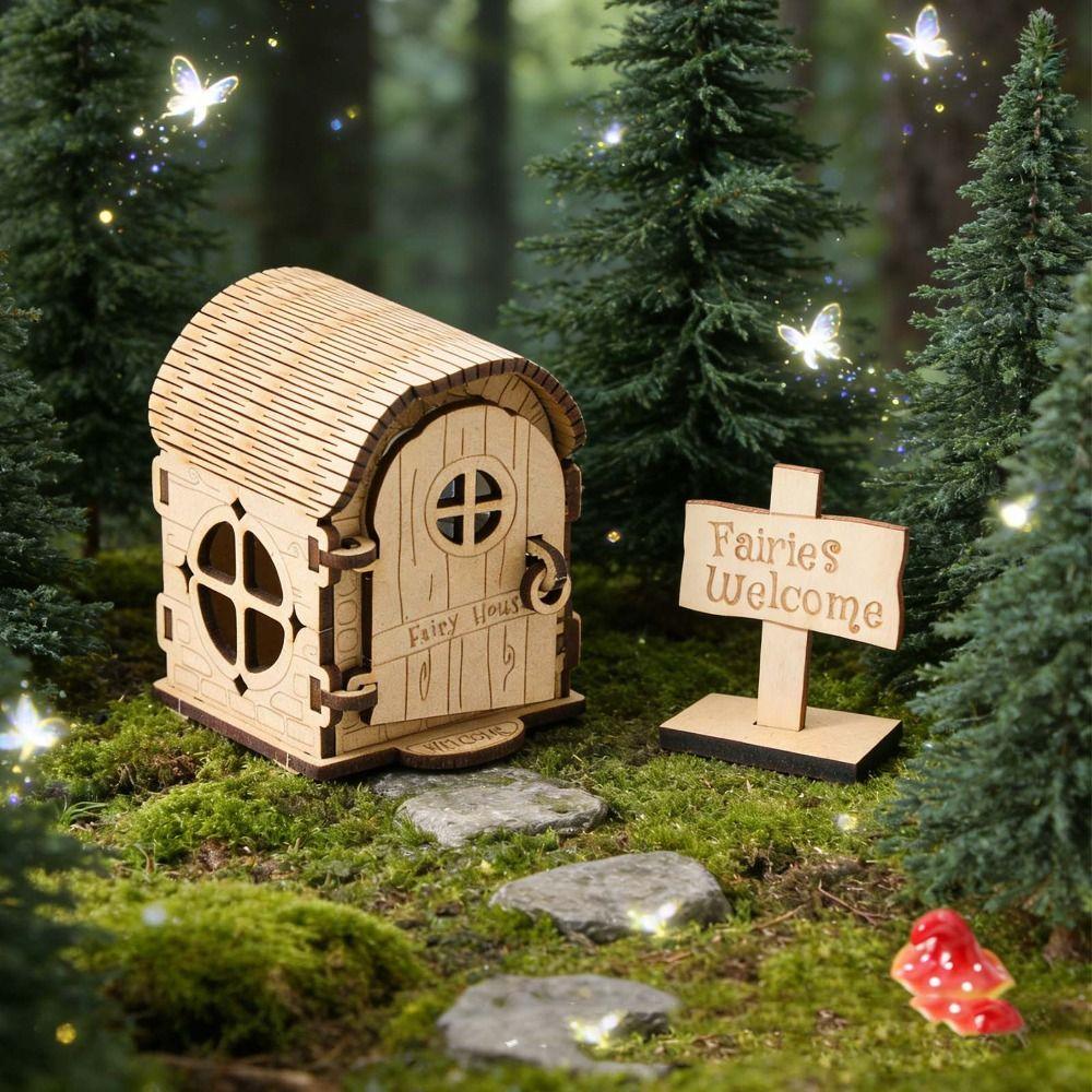 Wooden Material Wooden Fairy House Kit DIY Kit DIY Assembled House Wooden Doll House Baby Gift