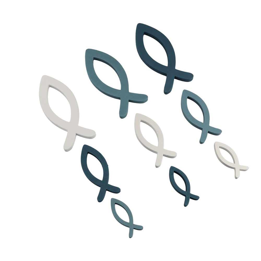 9pcs Fish Handcraft Hollow Fish Wooden Wooden Ocean Fish Wall Art Wedding