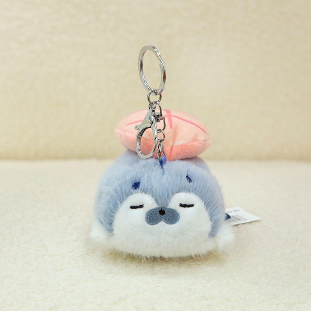 Stuffed Animal Seal Plush Keychain Simulation Sushi Seal Pendant Sea Otter Doll  Birthday Gift
