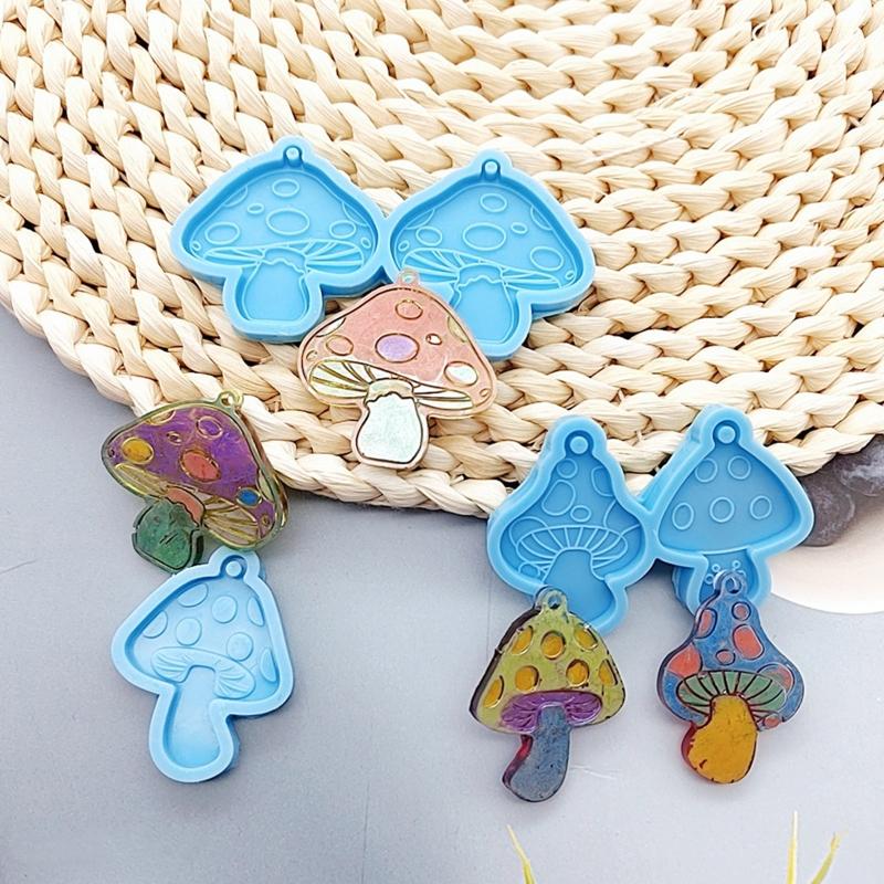 Уникальные формы для серег Силиконовые формы для серег в виде грибов с отверстием Формы для литья из смолы для изготовления модных женских украшений своими руками