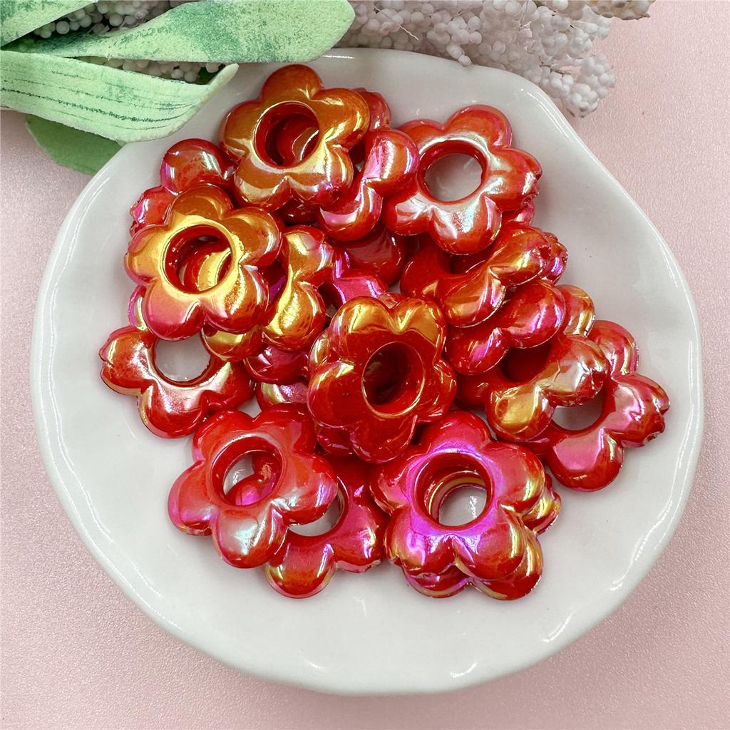 Высококачественные бусины из материала ручной работы, креативные 19 мм акриловые иллюзорные цветные пятиугольные цветочные модные ювелирные аксессуары для изготовления сережек и ожерелий