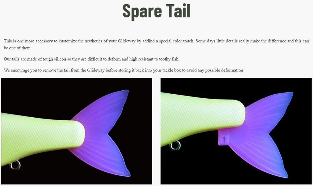 Glideway 176 Swimbait Spare Tail прозрачный красный (3326)