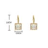 Exquisite Zircon Square Stud Earrings For Women Simple Compact Square Piercing Earrings Jewelry