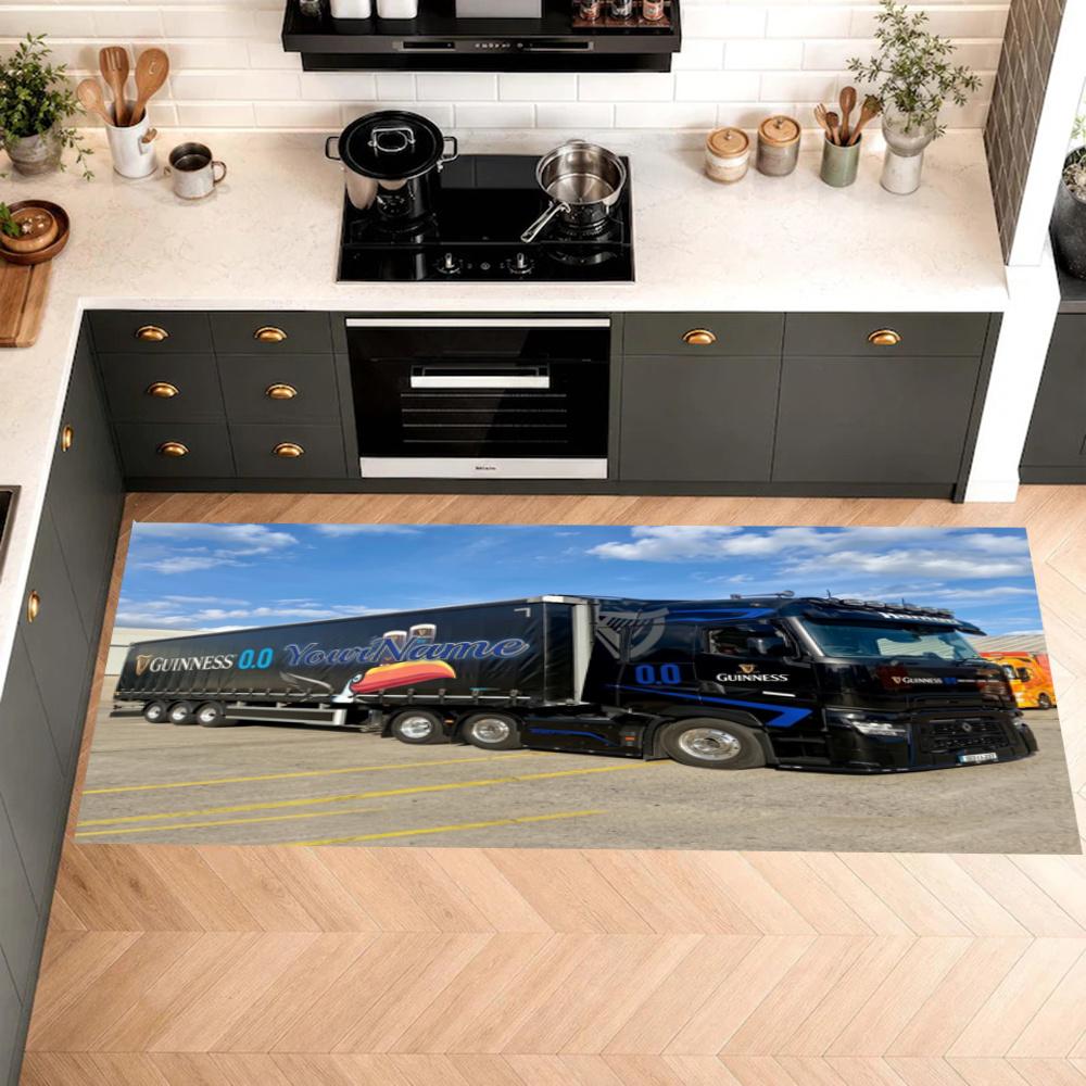 Renault Trucks Personalized Text Kitchen Mats Durable Bathroom Pads Rugs Carpets For Kitchen Sink Laundry Room Bathroom Decor