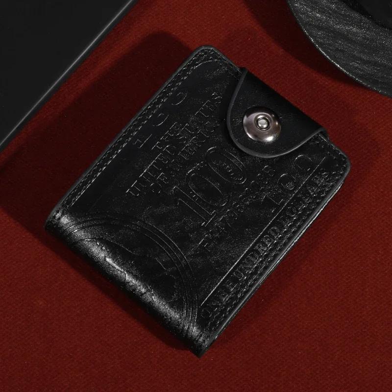 Мужские кошельки с рисунком 100 долларов США, мужской из ПУ кожи, высококачественный чехол-держатель для фотокарт, модный кошелек большой вместимости
