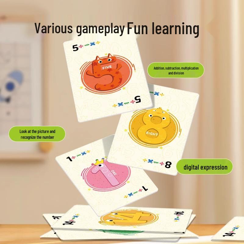 Digital Math Card Game for Children: Early Education in Addition, Subtraction, Multiplication & Division
