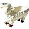 Unique Garden Ornament Curly Sheep Planter Pot, Resin Cute Lamb Flower Decorative Animal Pot Plant for Succulents Cacti Indoor Outdoor Decoration
