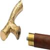 Walking Stick - Men Derby Canes and for Men and Women -  Brown Ebony Brass T Shape Handle In Golden Tone Natural Wood Unisex Cane 93.98 Cm