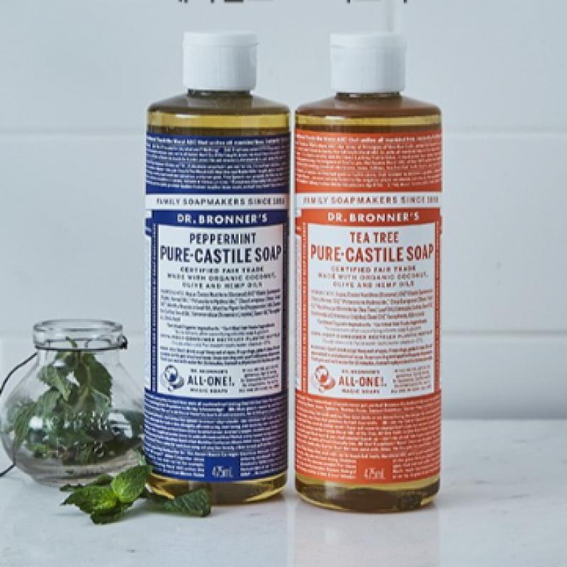 Доктор. Bronner S Мятное чистое кастильское мыло 475 мл