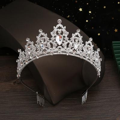 Свадебная корона тиара сплав горный хрусталь повязка на голову свадебная корона день рождения аксессуары для волос повязка на голову для вечеринки ювелирные изделия