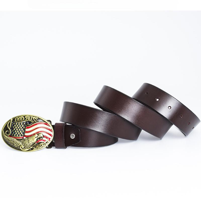 Ремень с пряжкой в виде орла с бронзовой точечной краской, модный ремень с американским флагом