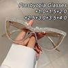 Diamond Studded Cat Eye Reading Glasses Women Fashion Large Frame Anti Blue Light Readers Prescription Eyeglasses Myopia Glasses