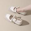 Французские туфли Мэри Джейн с плетеным верхом и полым узором, на плоской подошве, с мягким верхом, на одном ремешке, туфли бабушки, новинка весны и лета 2025 года