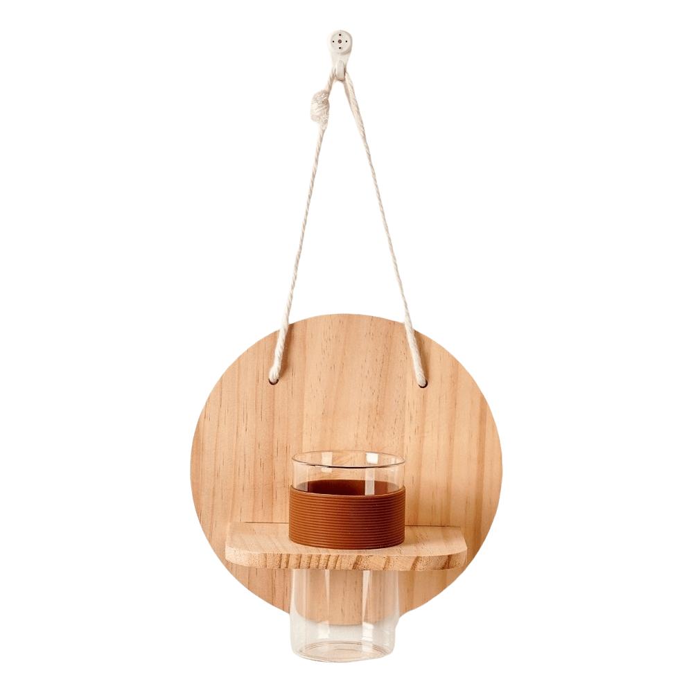Wooden Wall Hanging Planter Holder Home Ornaments Hydroponic Planter Shelf  Hydroponics