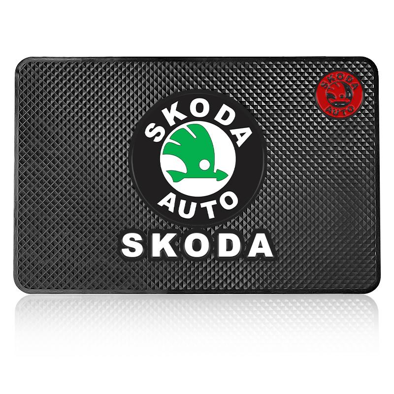 AAFO1 Car Mobile Phone Mat Dashboard Mat Rubber Mat Non-Slip Pad For Skoda Octavia Rapid Kodiaq Karoq Superb Fabia Kamiq VisionS