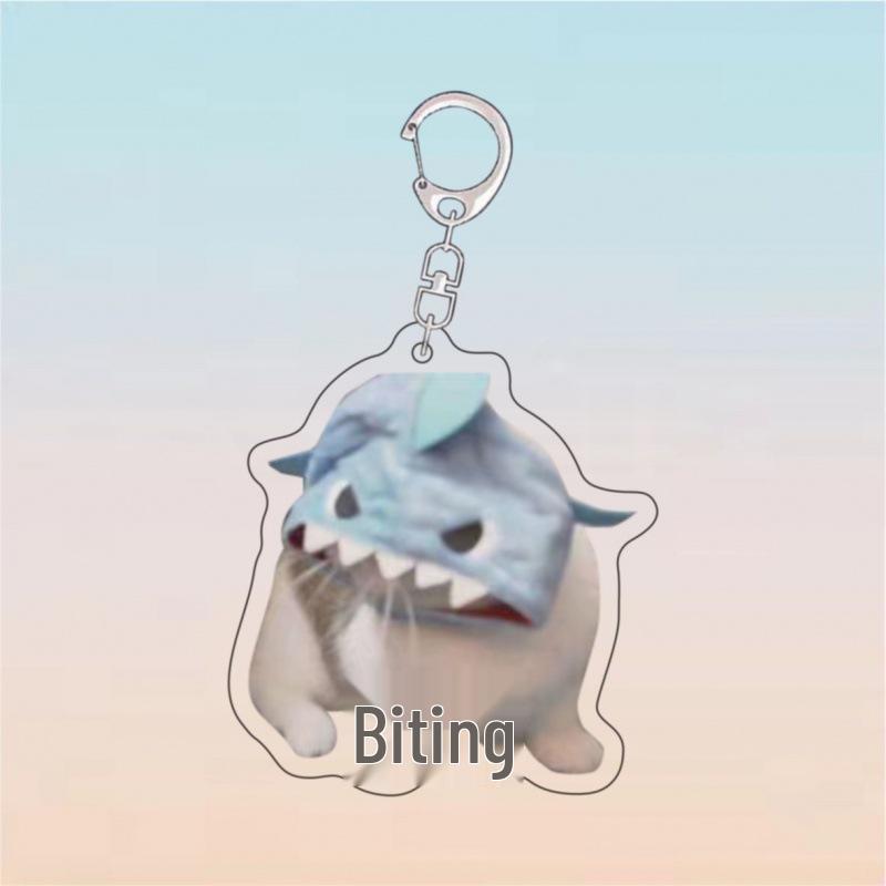 Adorable Cat Banana Pendant: Cute Acrylic Ornament Keychain Gift