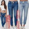 Европейские и американские женские облегающие повседневные подростковые джинсы с эластичной талией