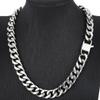 Waterproof Mens Necklaces 14MM Wide Cuban Curb Link Chain Necklace Man In Polished 316L Stainless Steel Bikers Jewellery