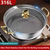 30cm Stainless Steel Soup Pot Wok Non-stick Honeycomb with Lid Household Frying Pan Induction Cooker Gas Stove Universal Pot