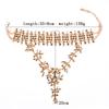 Full Rhinestone Water Drop Pendant Necklace, Exaggerated Collarbone Chain Clothing Accessory For Women