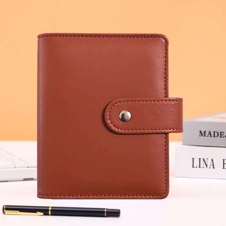 A7 Crocodile Black Pink Color 6 Ring Binder PU Clip-on Notebook Leather Loose Leaf Notebook Cover Notebooks Journal Stationery
