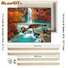 Mountain River Diy Painting By Numbers Kit Modern Wall Art Landscape Acrylic Paint For Home Decor Artwork 40x50CM With DIY Frame