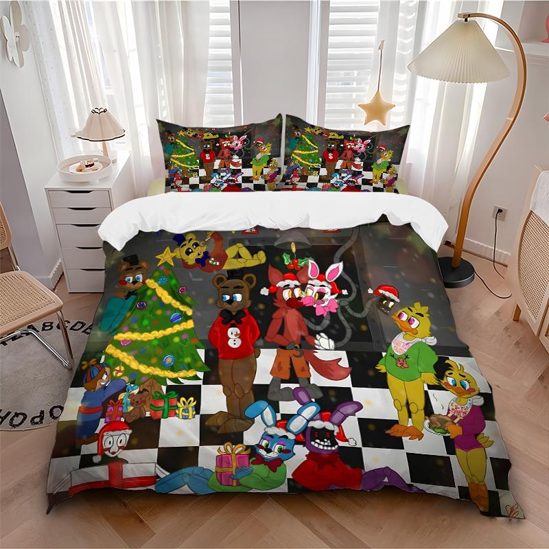 3Pcs Christmas Fnaf World Bedding Sets For All Sizes New 3D Printed Bed Cover Comforter Duvet Cover Pillowcase Bedroom Decoration
