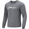 Li Ning Fitness Series Logo Casual Comfortable Round Neck Long Sleeve Sweatshirt Men Sweatshirt Shadow-Gray AWDU397-4