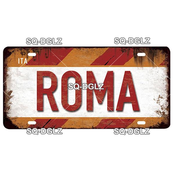 [SQ-DGLZ] Итальянский городской номерной знак, металлический знак, винтажная табличка, жестяная вывеска, настенный декор, декор для бара, плакат с флагом DULIN/ROMA/MILAN