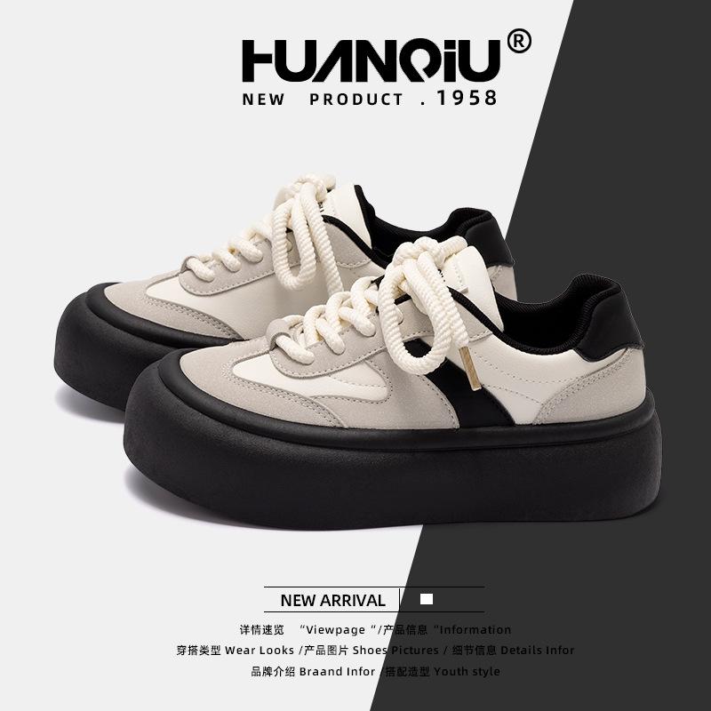 Global Platform Heightening Board Shoes Women's ZHQ5800 Spring New Student Versatile Women's Shoes Casual Trend Sports Shoes