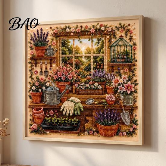 Relaxing Hobbies for Stress Relief Vintage Room Diamond Painting Kit, DIY Art with Cozy Cottage Scenes, Home Decor Wall Pictures Complete Tools