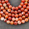 Агат с красной полосой, бусины в полоску, круглые свободные бусины из цветных драгоценных камней, размер 6 мм, 8 мм, 10 мм. Прядь 14–15 дюймов.