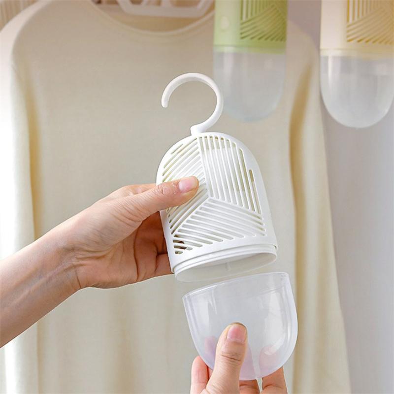 Коробка для осушения одежды, многоразовые подвесные осушители воздуха, антиплесень, с водосборником и крючком для шкафа-купе