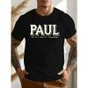 Европейские размеры Мужская футболка Paul The for Man The Myth The Legend с принтом - Легкая эластичная повседневная с круглым вырезом с коротким рукавом