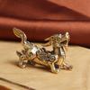 Vintage Brass Kirin Figurine - Pure Copper Handcrafted Tea Pet, Versatile Home & Car Decor