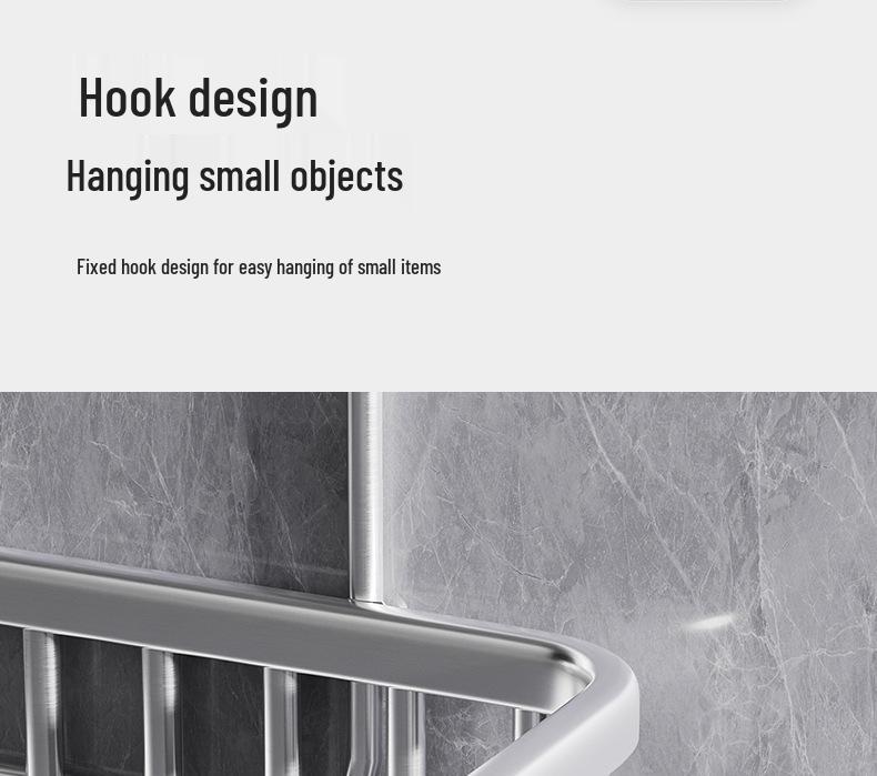 Punch-Free Bathroom Shelf & Shower Head Hanging Basket for Shampoo and Shower Gel Storage