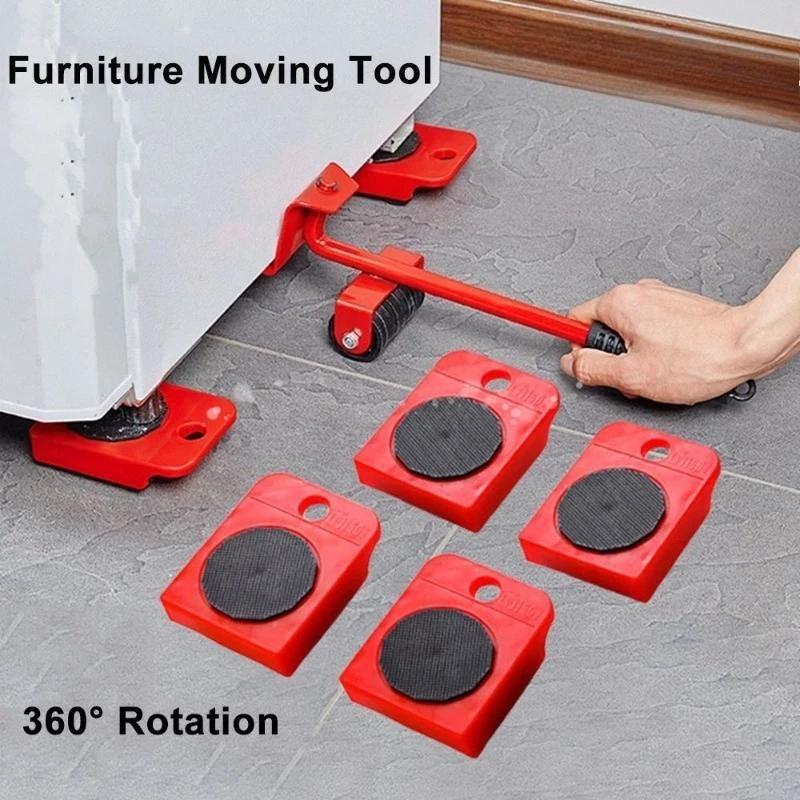 Professional Furniture Mover Tool Set Heavy Stuffs Transport Lifter Wheeled Mover Roller with Wheel Bar Moving Hand Devices