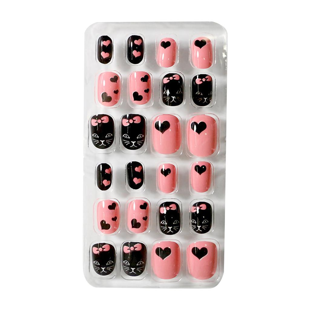24 пакетика носимых гвоздей, готовые ногти, детские ногти, готовые ногти