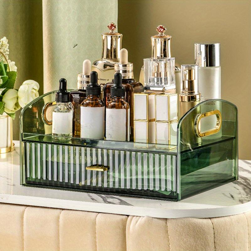 1pc Cosmetic Organiser, Transparent Skincare Organiser with Drawer, Cosmetic Display Case Perfume Lipstick Organiser