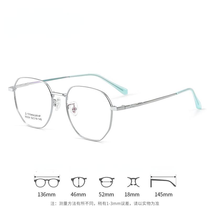 Ultra-light Polygonal Decorative Eyeweae Men Retro Fashion Pure Titanium Optical Prescription Glasses Frame Women