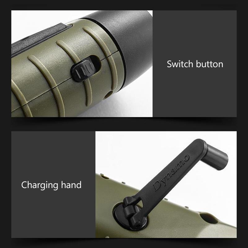 Rechargeable For Fishing Boating Hiking Survival Gear Power Bank Solar Flashlight Emergency Hand Crank Dynamo Led Flashlight