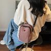 New solid color simple shoulder bag women's outdoor portable commuting fashion small square bag versatile change mobile phone crossbody bag